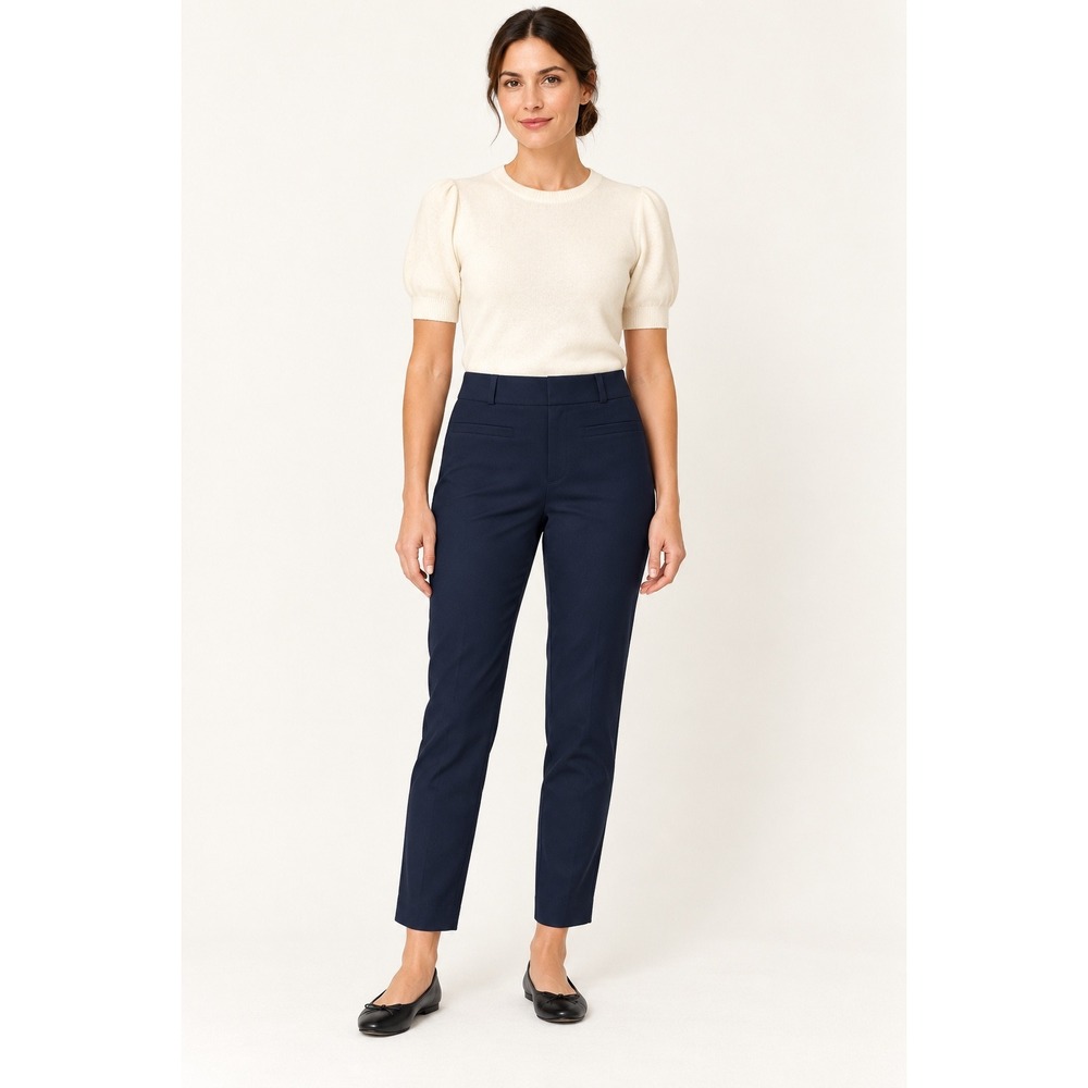Banana Republic Womens Sloan Slim Fit Pants Size 6 Navy Blue Workwear Career